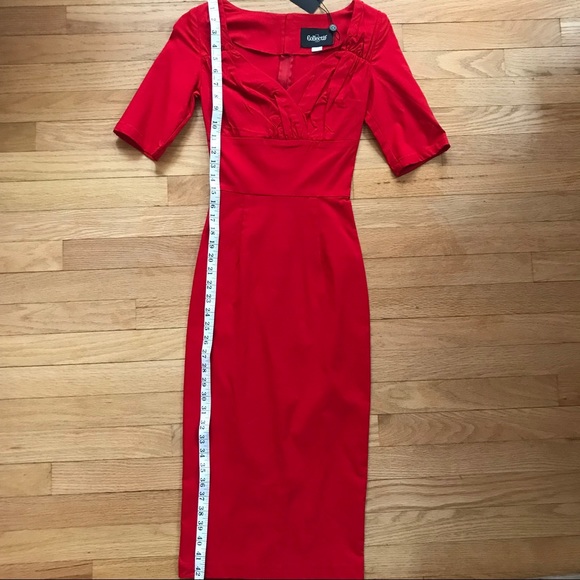Collwctif NWT“Trixie” red wiggle dress size XS - Picture 4 of 6